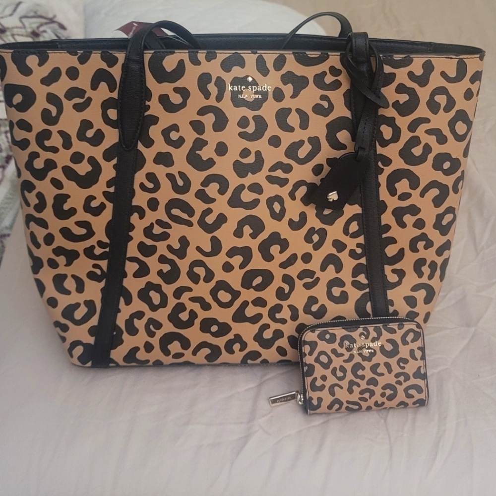 Kate Spade Leopard Tote&Wallet